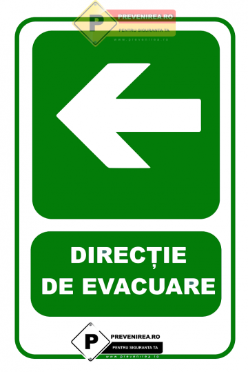 Indicatoare pentru directie de evacuare pentru stanga
