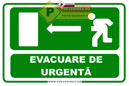 Indicatoare pentru evacuare de urgenta in stanga