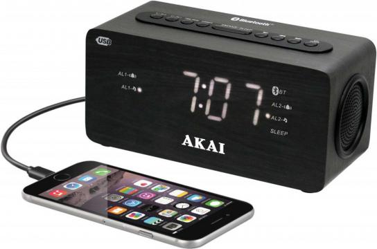 Radio cu ceas Akai ACR-2993 Dual Alarm, Bluetooth 1.2 de la Etoc Online
