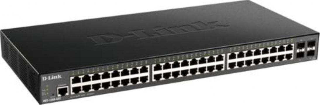 Switch D-Link DGS-1250-52X, 48 porturi Gigabit, 4 porturi
