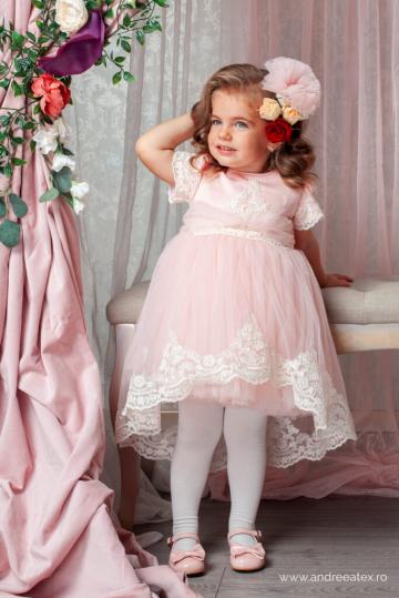 Rochita Caroline (1-4 ani) roz (maneca scurta)