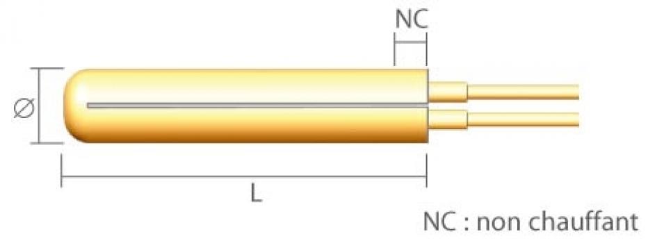 Rezistenta electrica - cartus, L 304.8 (12") mm, P 1500 W de la Tehnocom Liv Rezistente Electrice, Etansari Mecanice