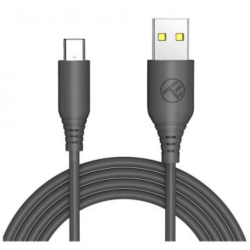 Cablu silicon Tellur USB to Type-C, 3A, 1m, Negru, TLL155591