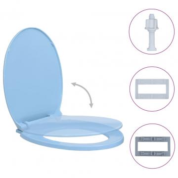 Capac WC cu inchidere silentioasa, albastru, oval de la VidaXL