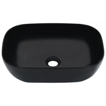 Chiuveta de baie, negru, 45,5 x 32 x 13 cm, ceramica de la VidaXL