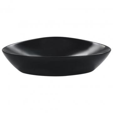 Chiuveta de baie, negru, 58,5x39x14 cm, ceramica de la VidaXL