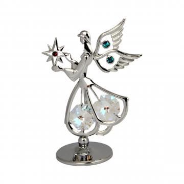Decoratiune Ingeras cu cristale Swarovski aqua de la Luxury Concepts Srl