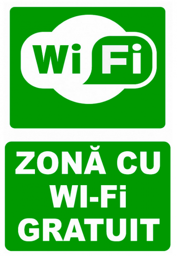 Indicator pentru zona cu wi-fi gratuit de la Prevenirea Pentru Siguranta Ta G.i. Srl