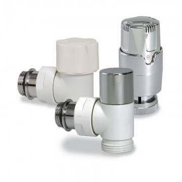 Set robineti crom/alb cu cap termostatic cromat Luxor KT
