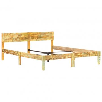 Cadru de pat, 140 x 200 cm, lemn masiv reciclat