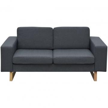 Canapea cu 2 locuri, gri inchis, material textil de la VidaXL