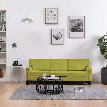 Canapea cu 3 locuri, verde, material textil de la VidaXL
