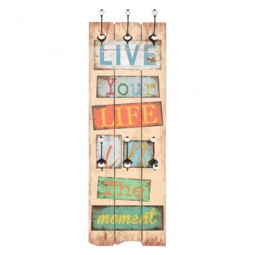 Cuier de perete cu 6 carlige, 120 x 40 cm, Live Life de la VidaXL