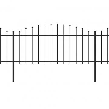 Gard de gradina cu varf sulita, negru, 8,5 m, otel de la VidaXL