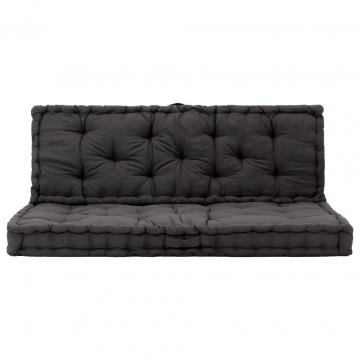 Perne de canapea din paleti, 2 buc., negru, bumbac de la VidaXL