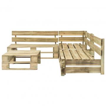 Set mobilier de gradina din paleti, 4 piese, lemn de la VidaXL