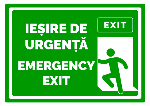 Indicator iesire de urgenta emergency exit dreapta