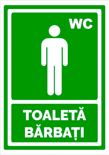 Indicator verde pentru toaleta barbati