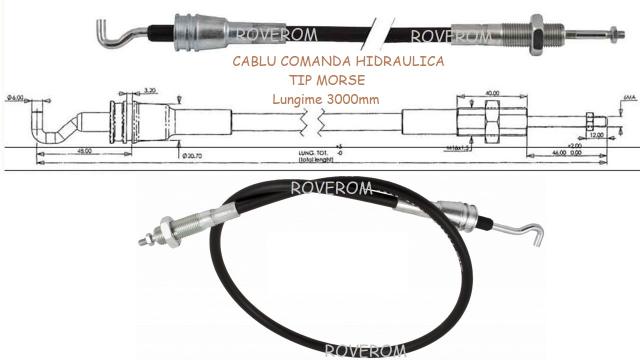 Cablu comanda hidraulica Joystick morse, 3000mm