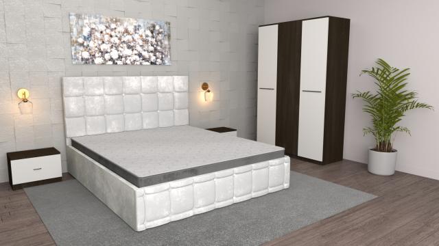 Dormitor Regal alb wenge cu dulap 3 usi wenge de la Wizmag Distribution Srl
