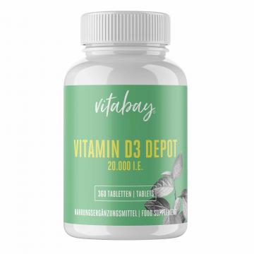 Vitamina D3 Vitabay - 20.000 UI - 360 tablete vegane de la Krill Oil Impex Srl