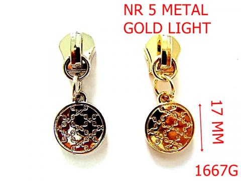 Cursor nr 5 pentru fermoar metalic /gold nr 1667G de la Metalo Plast Niculae & Co S.n.c.