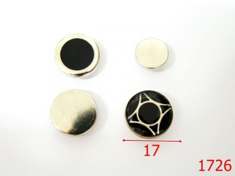 Capac butoni manusa 17mm/1 17 mm negru AI1 1726