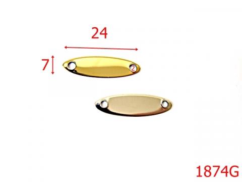 Ornament oval 24x7 mm/gold 24x7 mm gold 1874G