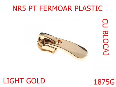 Cursor nr 5 cu blocaj fermoar plastic /gold nr 1875g de la Metalo Plast Niculae & Co S.n.c.