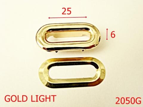 Ochet oval 25mm/otel/gold light 25 mm gold 2050G