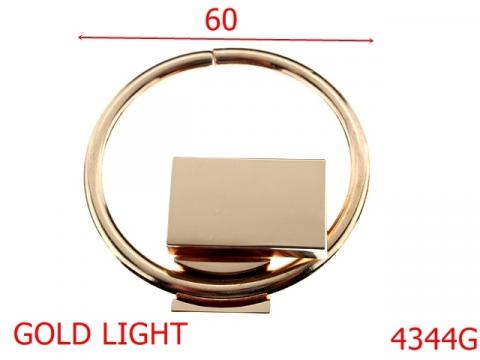 Inchizatoare cu inel 60mm gold light 60x60 mm 2344G de la Metalo Plast Niculae & Co S.n.c.