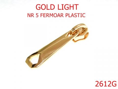 Cursor fermoar plastic nr.5 gold light 2D2 2612G