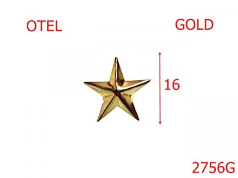 Ornament stea 16 mm gold 3G1, 2756G/ de la Metalo Plast Niculae & Co S.n.c.