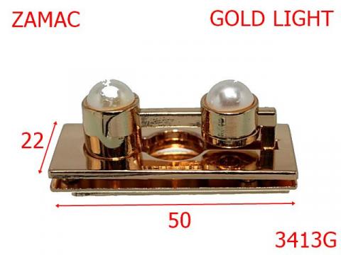 Inchizatoare poseta 50x22 mm gold light 14H10 3413G de la Metalo Plast Niculae & Co S.n.c.