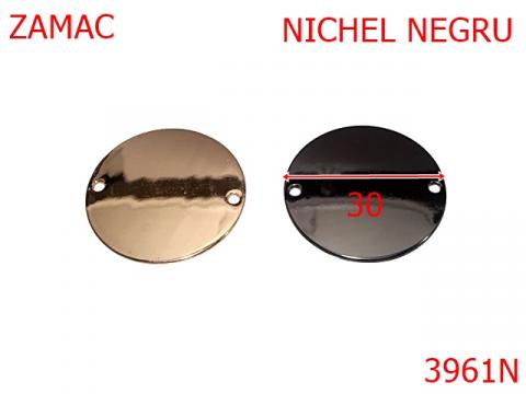 Ornament disc 30 mm nichel negru 3961N de la Metalo Plast Niculae & Co S.n.c.