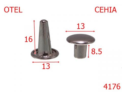 Rivet dublu strong Cehia 13 mm otel nichel 15B6 4176 de la Metalo Plast Niculae & Co S.n.c.