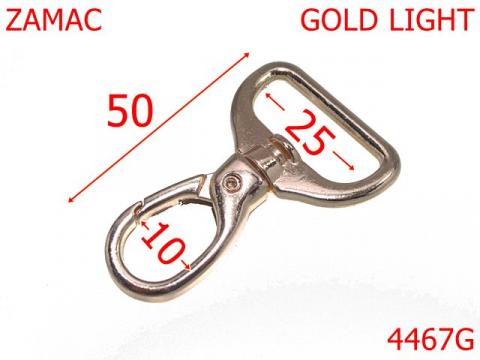 Carabina poseta sau geanta 25 mm Zamac Gold 4467G de la Metalo Plast Niculae & Co S.n.c.