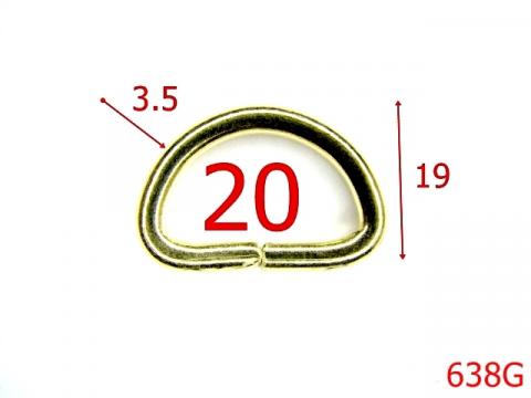 Inel 20 mm 3.5 gold 3B5 E24 638G de la Metalo Plast Niculae & Co S.n.c.