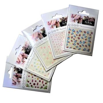 Set 12 folii stickere unghii, multicolor, Chique