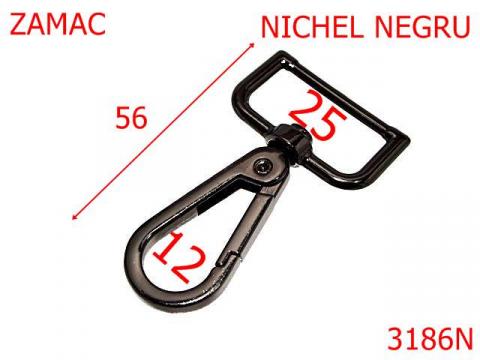 Carabina poseta 25 mm nichel negru 5A7 3186N de la Metalo Plast Niculae & Co S.n.c.