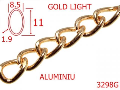 Lant aluminiu 8.5 mm 1.9 gold light 76 3298G de la Metalo Plast Niculae & Co S.n.c.