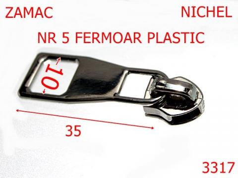 Cursor fermoar plastic no 5 mm nichel 11A3 3317