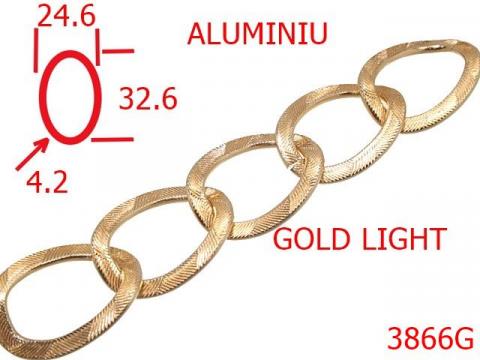 Lant presat aluminiu 10 mm 2.5 gold 3866G de la Metalo Plast Niculae & Co S.n.c.