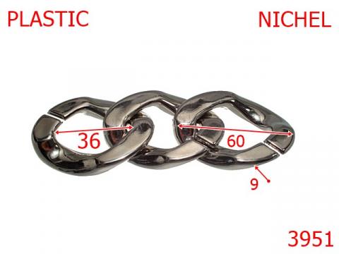 Lant plastic 60 mm 9 nichel 3951/ZA de la Metalo Plast Niculae & Co S.n.c.