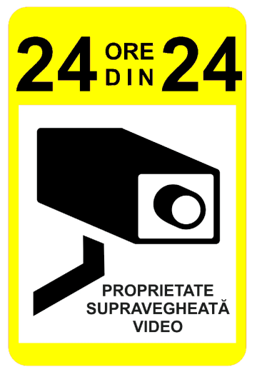 Semn pentru proprietate supravegheata video 24 din 24