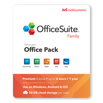 Licenta digitala OfficeSuite Family 6 utilizatori, 1 an