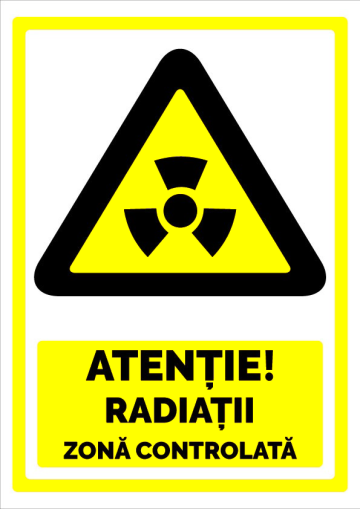 Semn atentie radiatii cu zona controlata