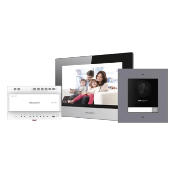 Kit videointerfon 2 fire pentru 1 familie, monitor 7 inch