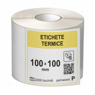 Etichete in rola, termice 100 x 100 mm, 2000 etichete/rola