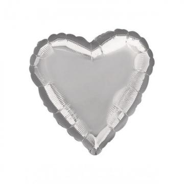 Balon folie Inima Argintie 45 cm
